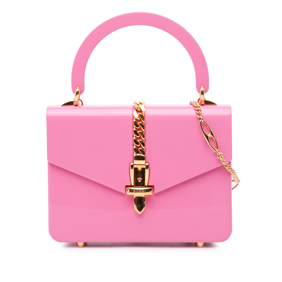 Pre-Loved Gucci Mini Acrylic Sylvie 1969 Top Handle Bag - Picture 1 of 11